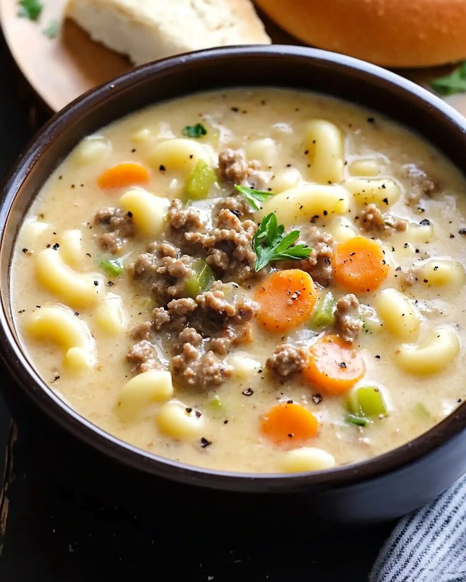 One-Pot Macaroni Cheeseburger Soup 2 One-Pot Macaroni Cheeseburger Soup