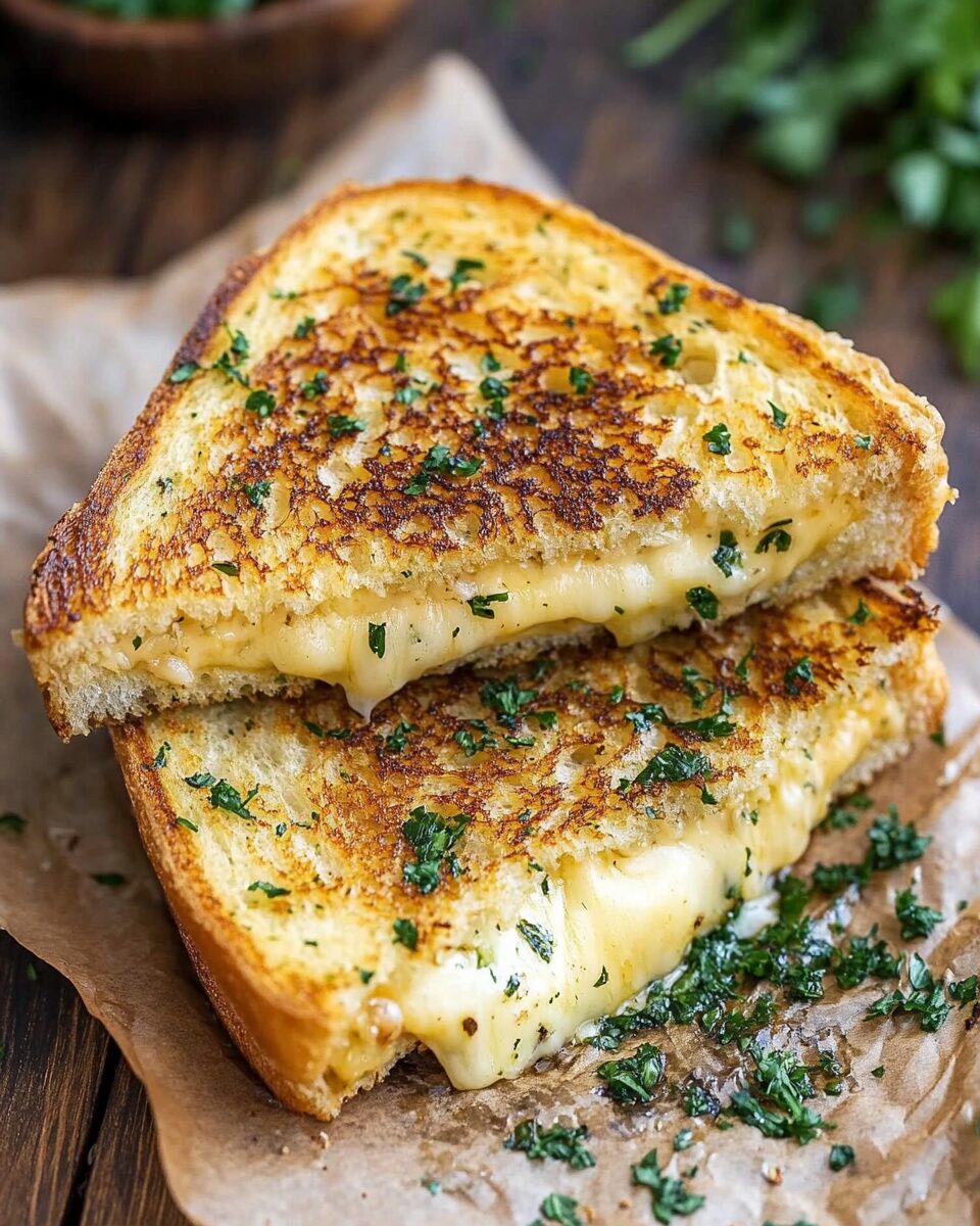 Garlic Bread Grilled Cheese 2 Garlic Bread Grilled Cheese