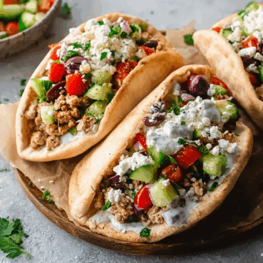 Mediterranean Ground Chicken Pitas 3 Mediterranean Ground Chicken Pitas