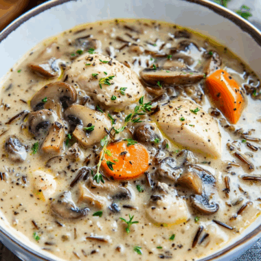 Creamy Mushroom Chicken and Wild Rice Soup 3 Creamy Mushroom Chicken and Wild Rice Soup