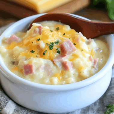 Ham and Cheese Cauliflower Soup 2 Ham and Cheese Cauliflower Soup