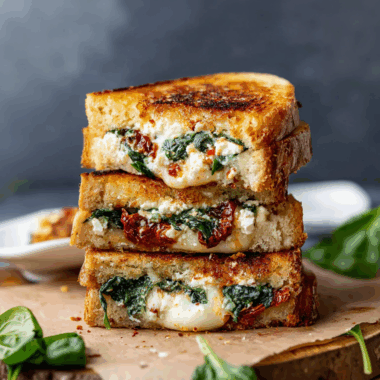 Feta Grilled Cheese Sandwich with Spinach 2 Feta Grilled Cheese Sandwich with Spinach