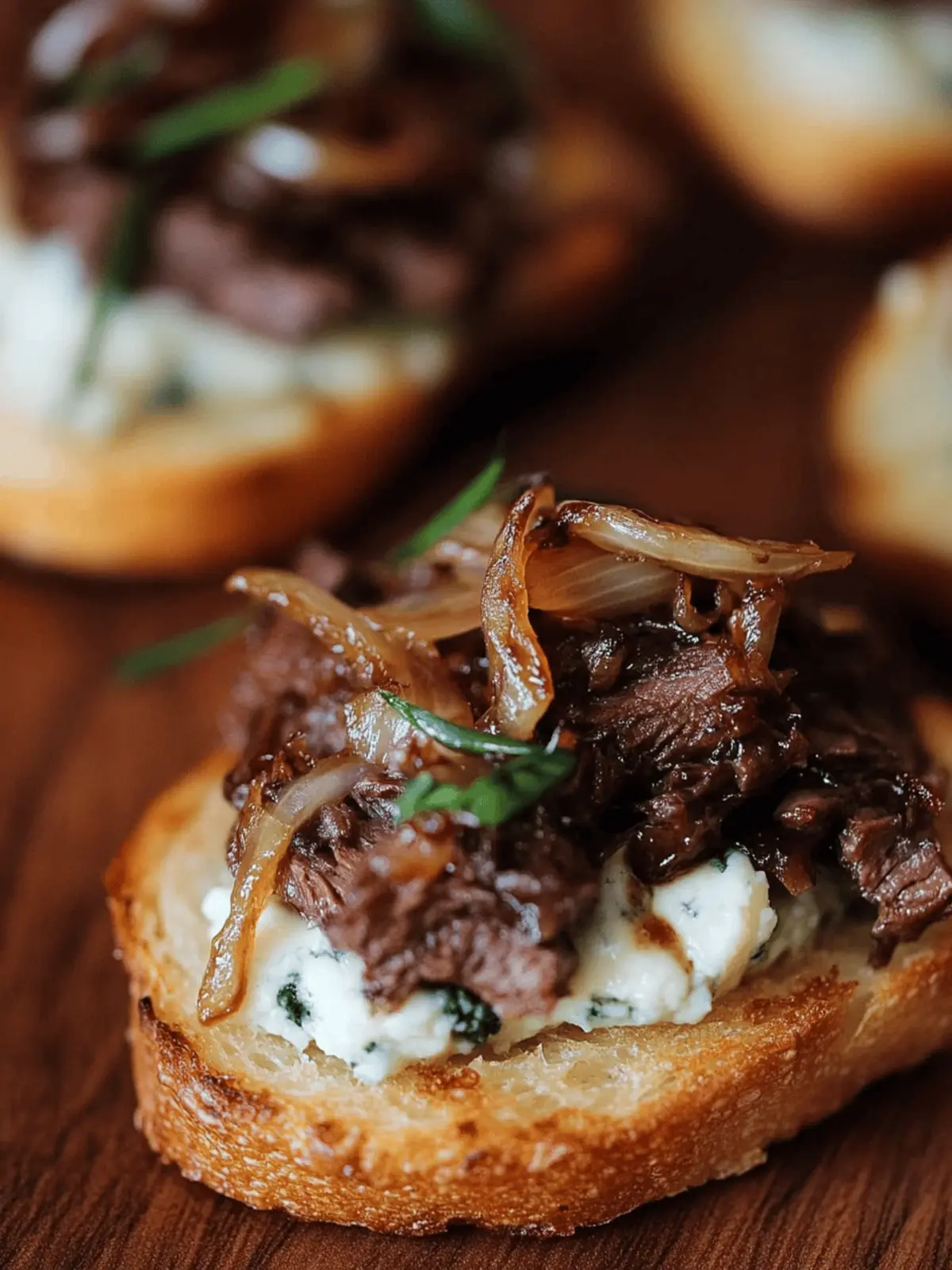 Braised Beef Crostini with Blue Cheese Butter Bliss 5 Braised Beef Crostini with Blue Cheese Butter and Caramelized Onions