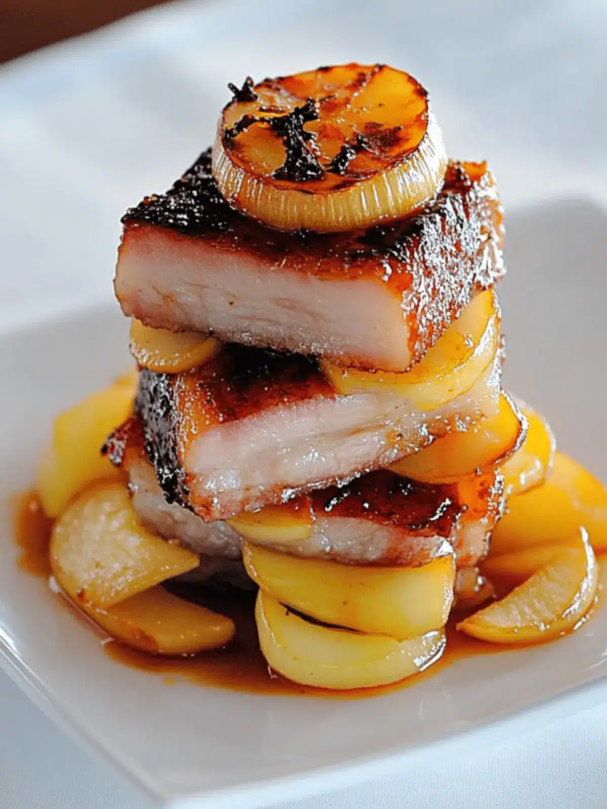 Savory Cured Pork Belly Roasted with Apple, Onion & Brown Sugar 5 Cured Pork Belly Roasted with Apple, Onion and Brown Sugar