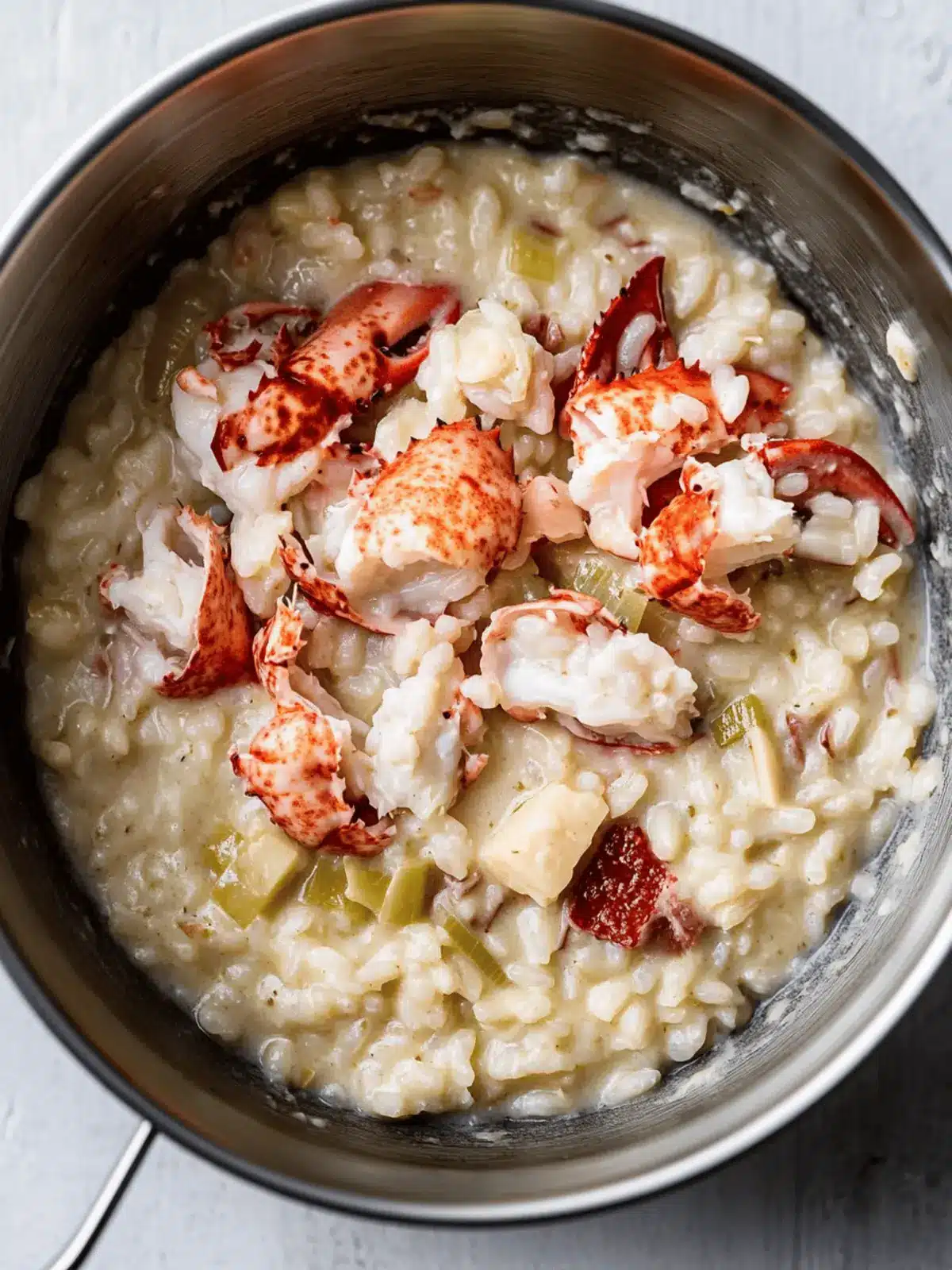 Maine Lobster Risotto with Gouda & Sautéed Leeks: Pure Comfort 2 Maine Lobster Risotto with Sautéed Leeks & Gouda