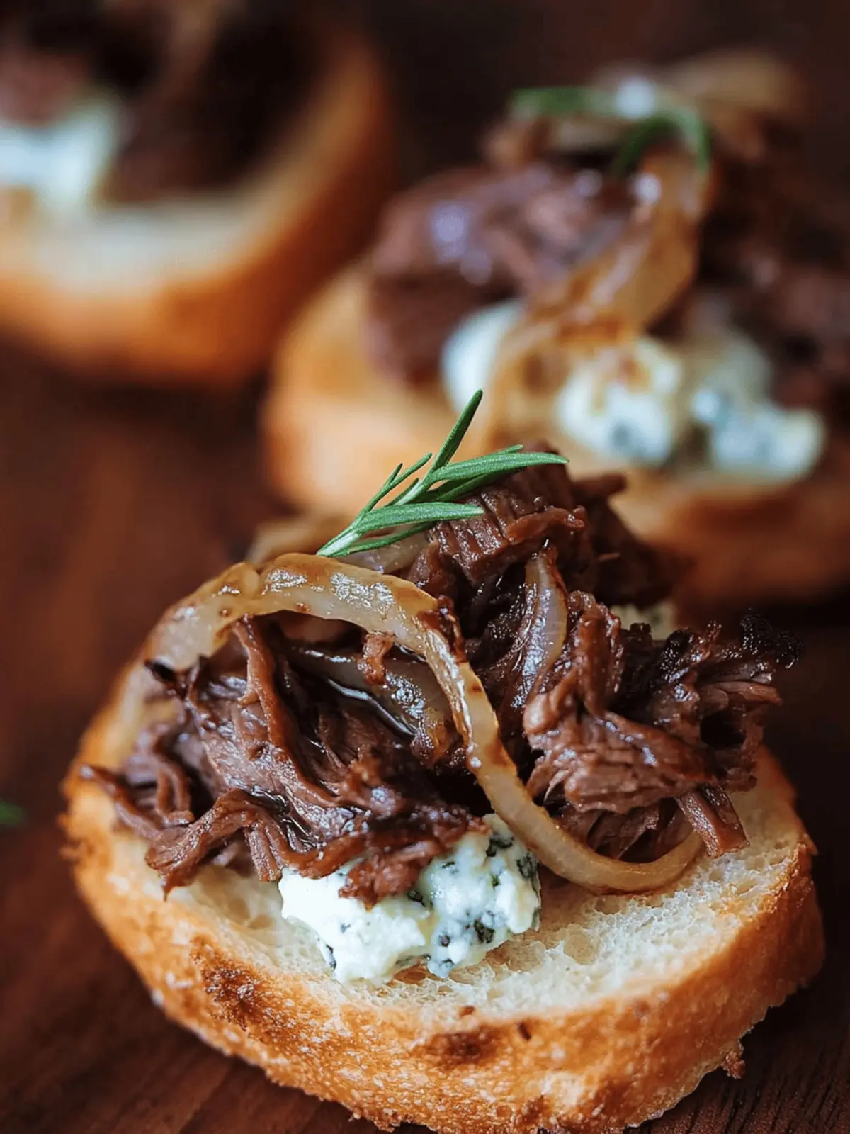 Braised Beef Crostini with Blue Cheese Butter Bliss 2 Braised Beef Crostini with Blue Cheese Butter Bliss