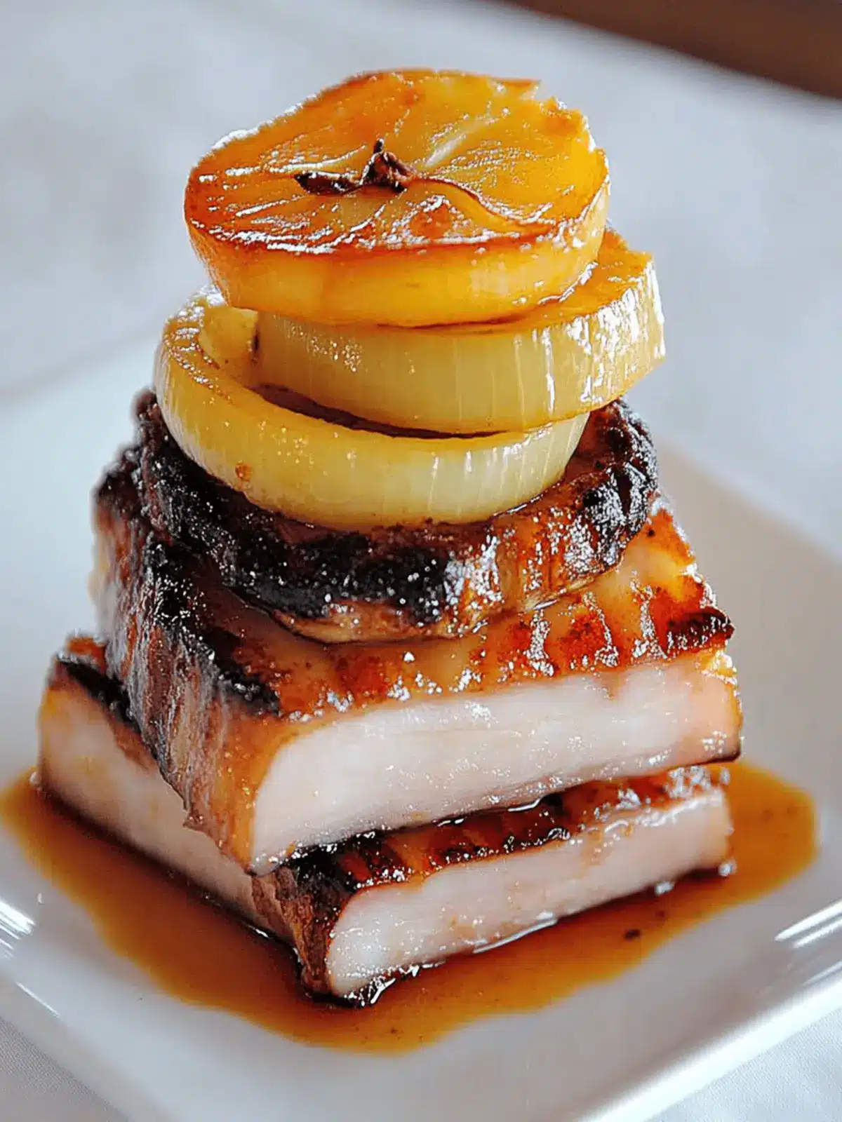 Savory Cured Pork Belly Roasted with Apple, Onion & Brown Sugar 2 Cured Pork Belly Roasted with Apple, Onion and Brown Sugar