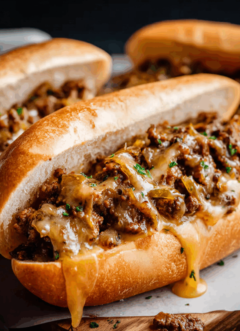 Cheesy Hot Beef Sandwich