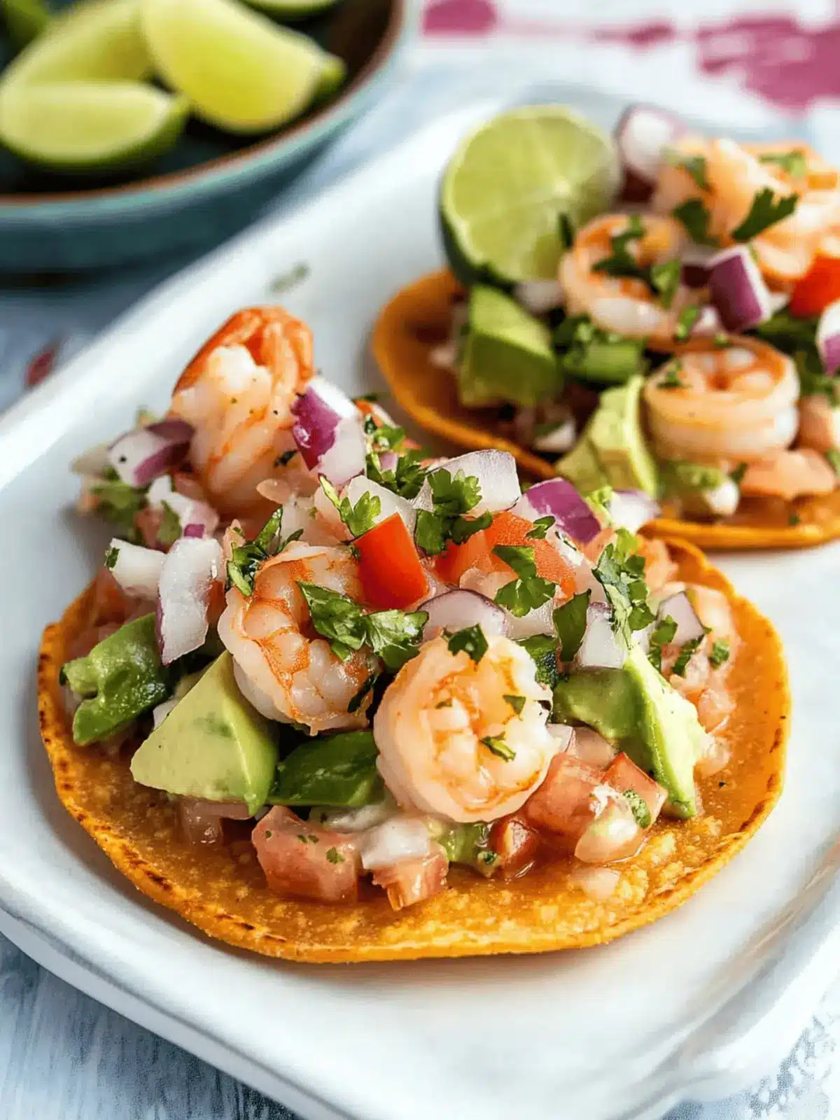 Zesty Shrimp Ceviche Tostadas for a Refreshing Summer Feast 2 Shrimp Ceviche Tostadas