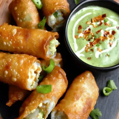Crispy & Cheesy Elote Egg Rolls with Avocado Sauce Delight 9 Crispy & Cheesy Elote Egg Rolls with Avocado Sauce