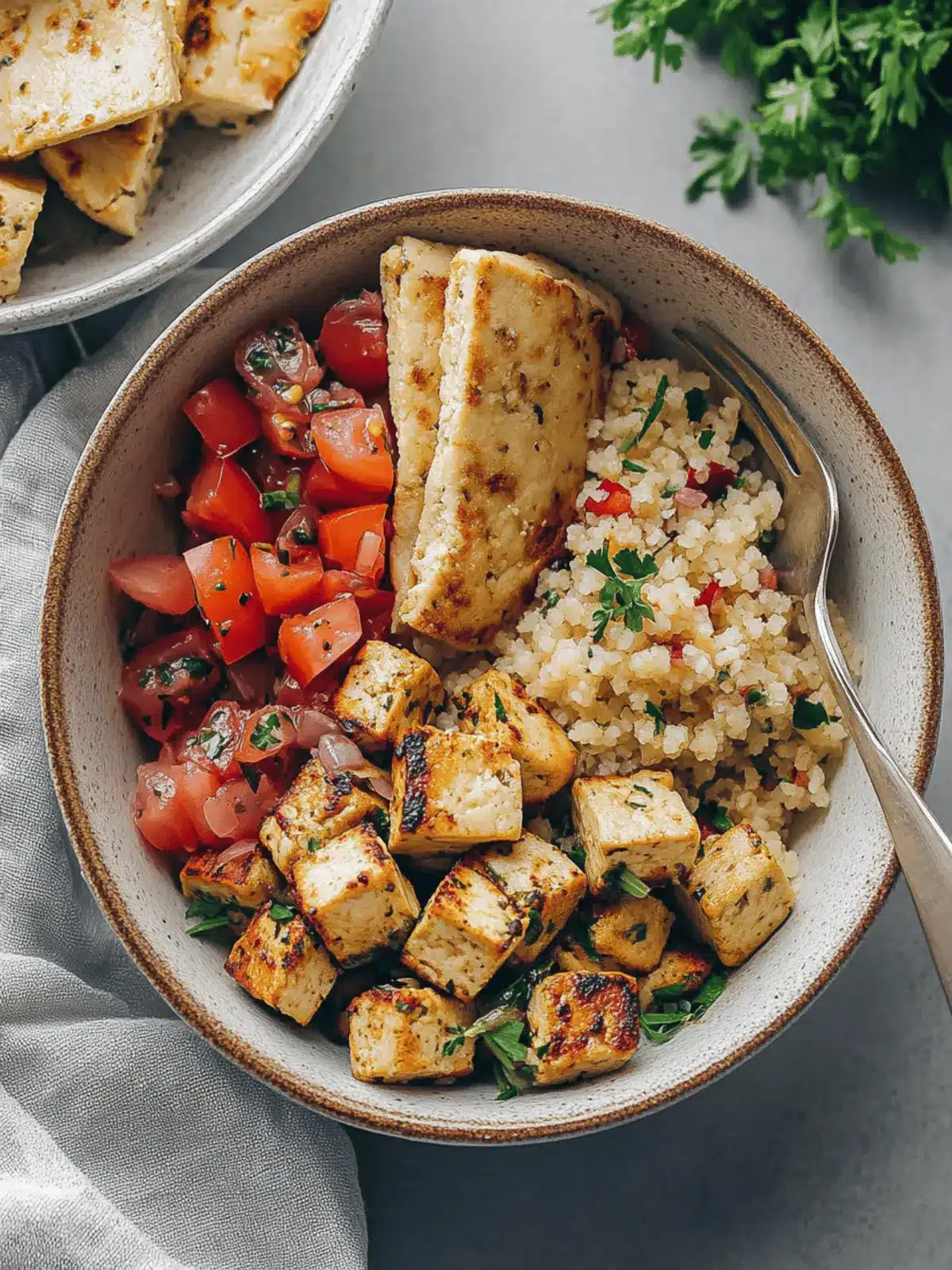 Mediterranean Herbed Lemon Tofu and Couscous Bowl You'll Love 4 Mediterranean Herbed Lemon Tofu and Couscous Bowl