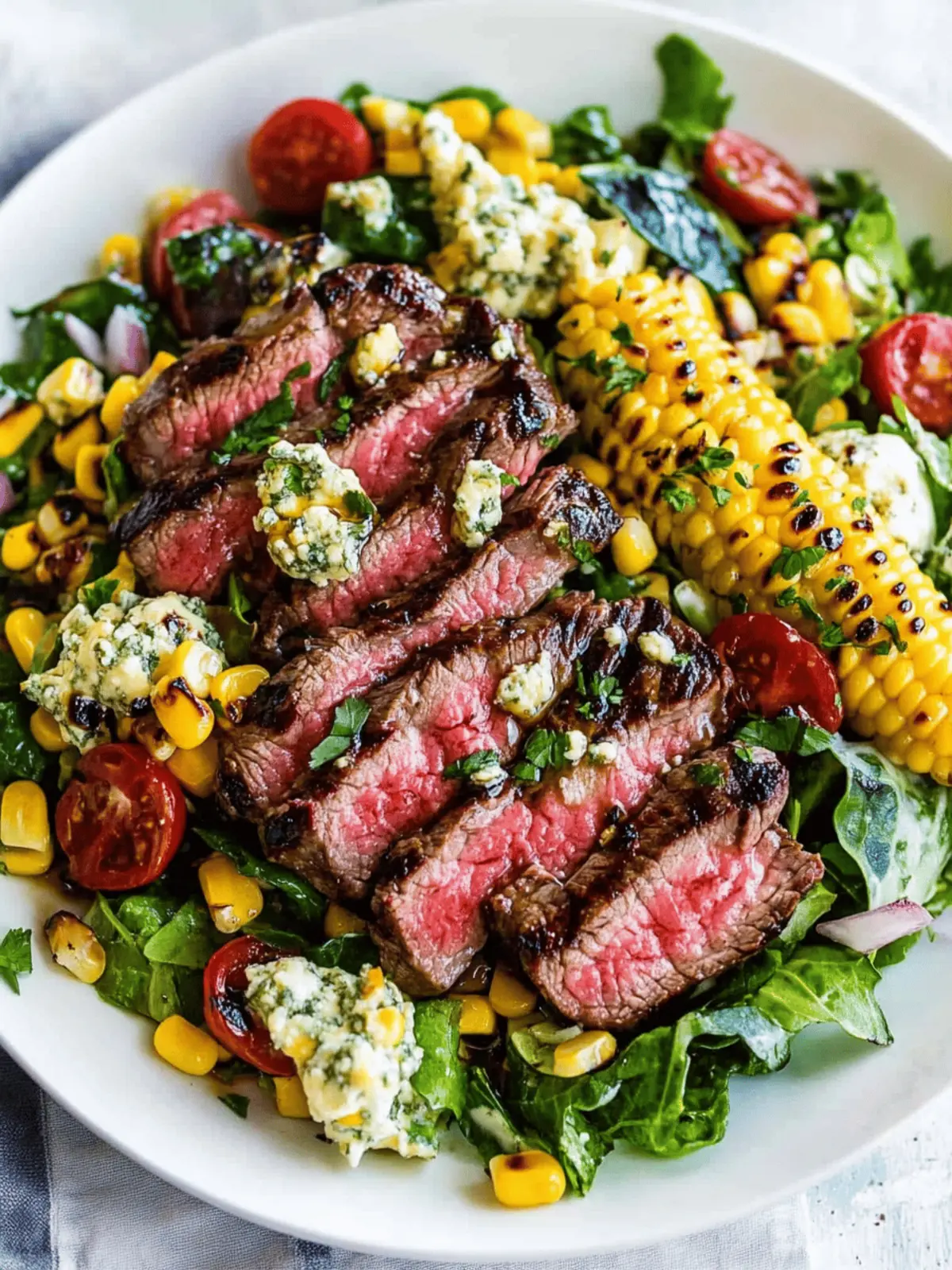 Balsamic Steak Gorgonzola Salad with Grilled Corn Delight 3 Balsamic Steak Gorgonzola Salad with Grilled Corn