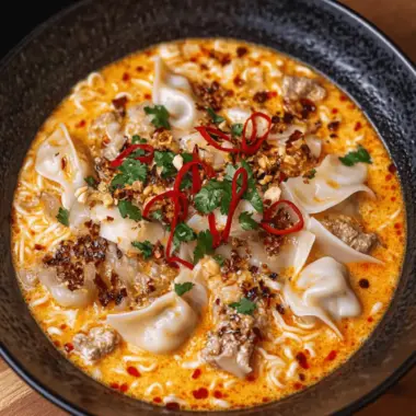 One-Pot Chili Oil Red Curry Wonton Ramen for Cozy Nights 9 Chilli Oil Red Curry Wonton Ramen Made in One Pot