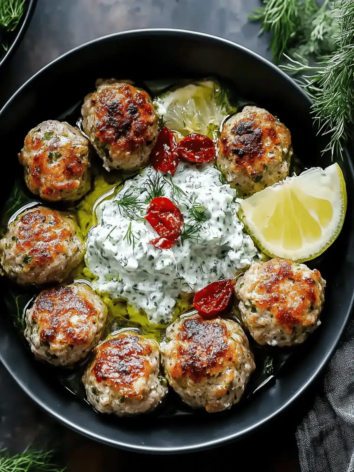 Mediterranean Greek Turkey Meatballs with Zesty Tzatziki Sauce 5 Mediterranean Greek Turkey Meatballs with Tzatziki Sauce