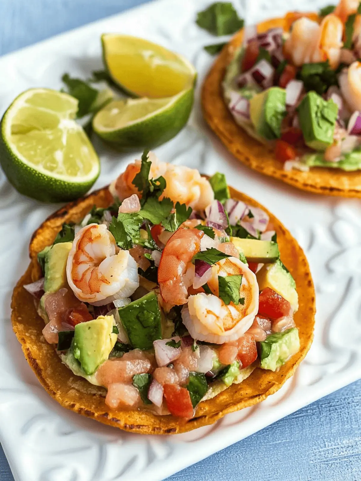 Zesty Shrimp Ceviche Tostadas for a Refreshing Summer Feast 4 Shrimp Ceviche Tostadas