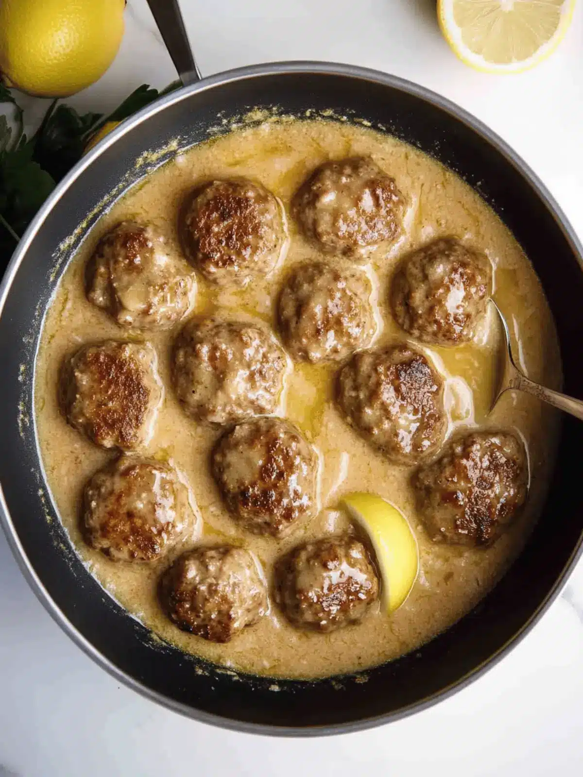 Meatballs in Lemon Sauce: A Zesty Greek Keftedes Delight 4 Meatballs In Lemon Sauce (Greek Keftedes)
