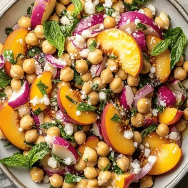 Chickpea Peach Salad with Honey Lime Dressing for Summer Bliss 9 Chickpea Peach Salad with Honey Lime Dressing