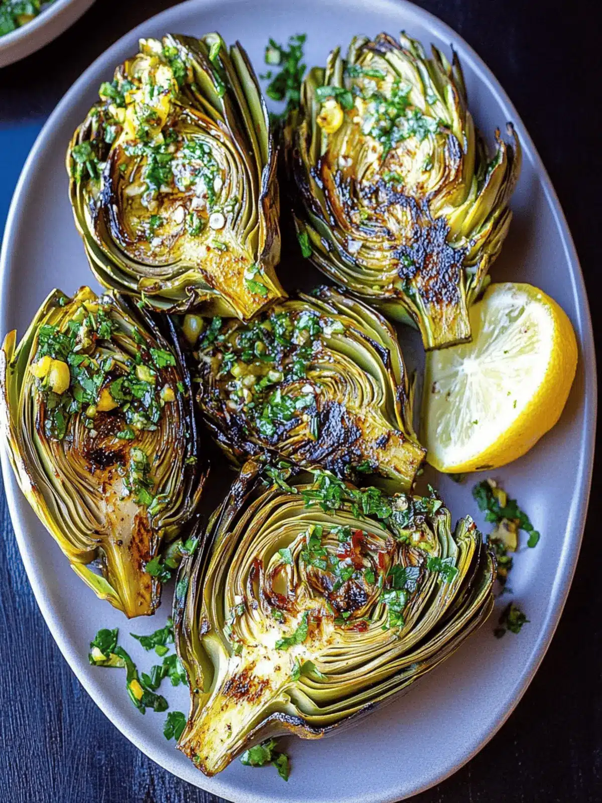 Grilled Artichokes with Zesty Italian Salsa Verde Bliss 4 Grilled Artichokes