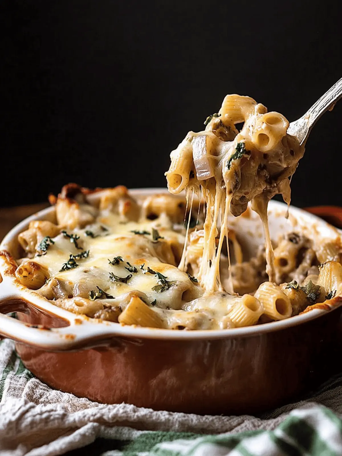 One Pot Creamy French Onion Pasta Bake for Cozy Nights 2 One Pot Creamy French Onion Pasta Bake