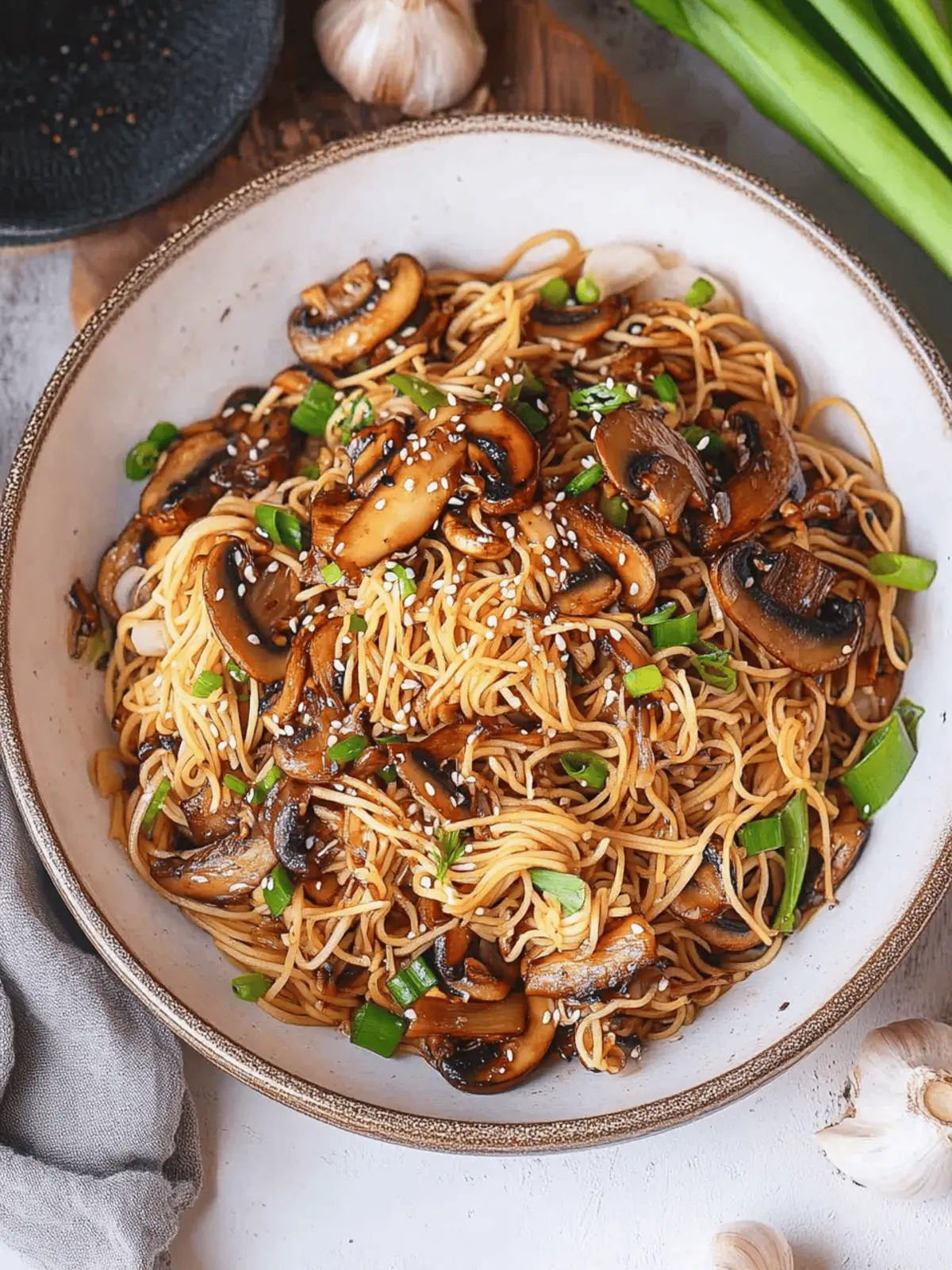 Delicious Stir Fry Mushroom Noodles with Garlic and Ginger Magic 2 Stir Fry Mushroom Noodles with Garlic and Ginger