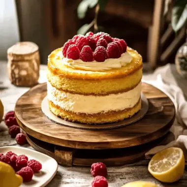 Meyer Lemon Olive Oil Cake with Creamy Raspberry Delight 9 Meyer Lemon Olive Oil Cake with Bavarian Cream & Raspberry Agrodolce