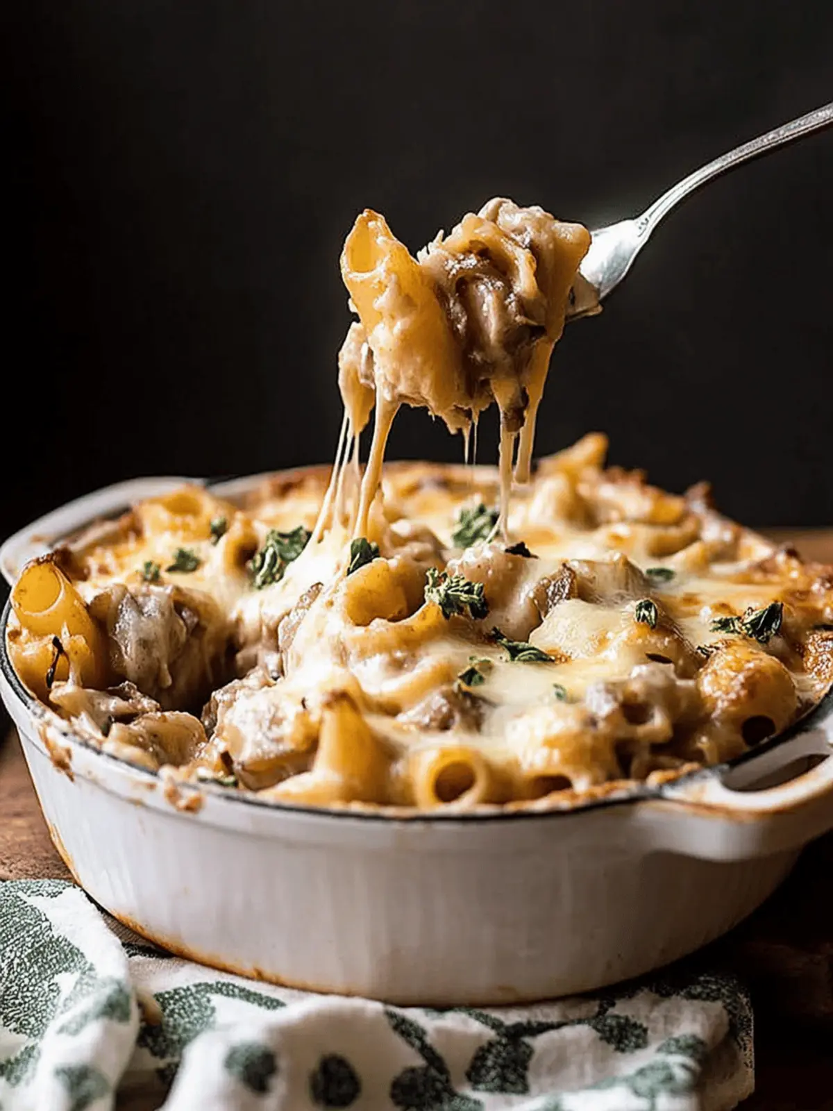 One Pot Creamy French Onion Pasta Bake for Cozy Nights 5 One Pot Creamy French Onion Pasta Bake
