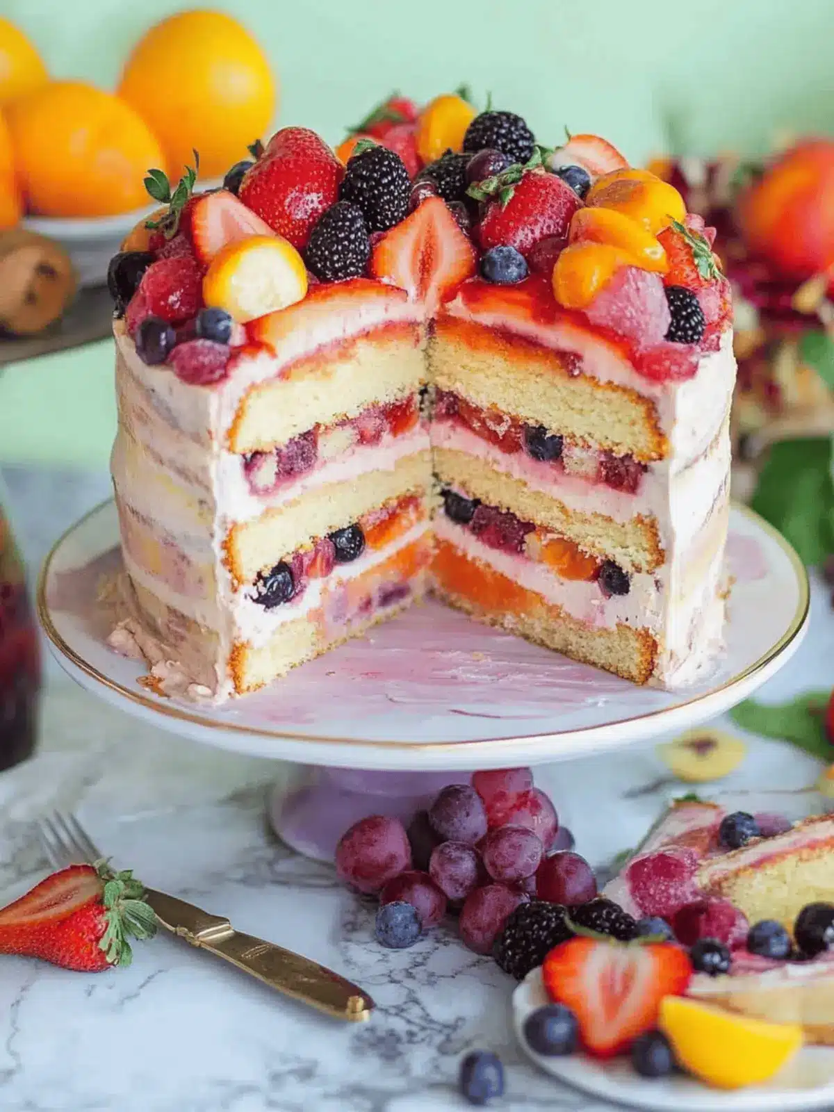 Savor the Sunshine with Summer Fruit Sangria Cake Delight 4 Summer Fruit Sangria Cake