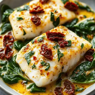 Creamy Keto Tuscan Cod with Spinach and Sun-Dried Tomatoes Bliss 10 Creamy Keto Tuscan Cod with Spinach and Sun-Dried Tomatoes