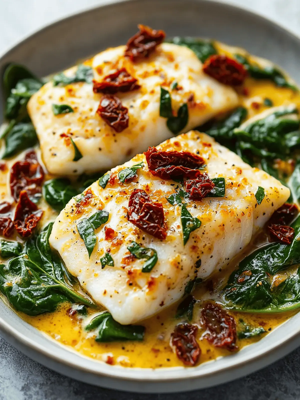 Creamy Keto Tuscan Cod with Spinach and Sun-Dried Tomatoes Bliss 5 Creamy Keto Tuscan Cod with Spinach and Sun-Dried Tomatoes