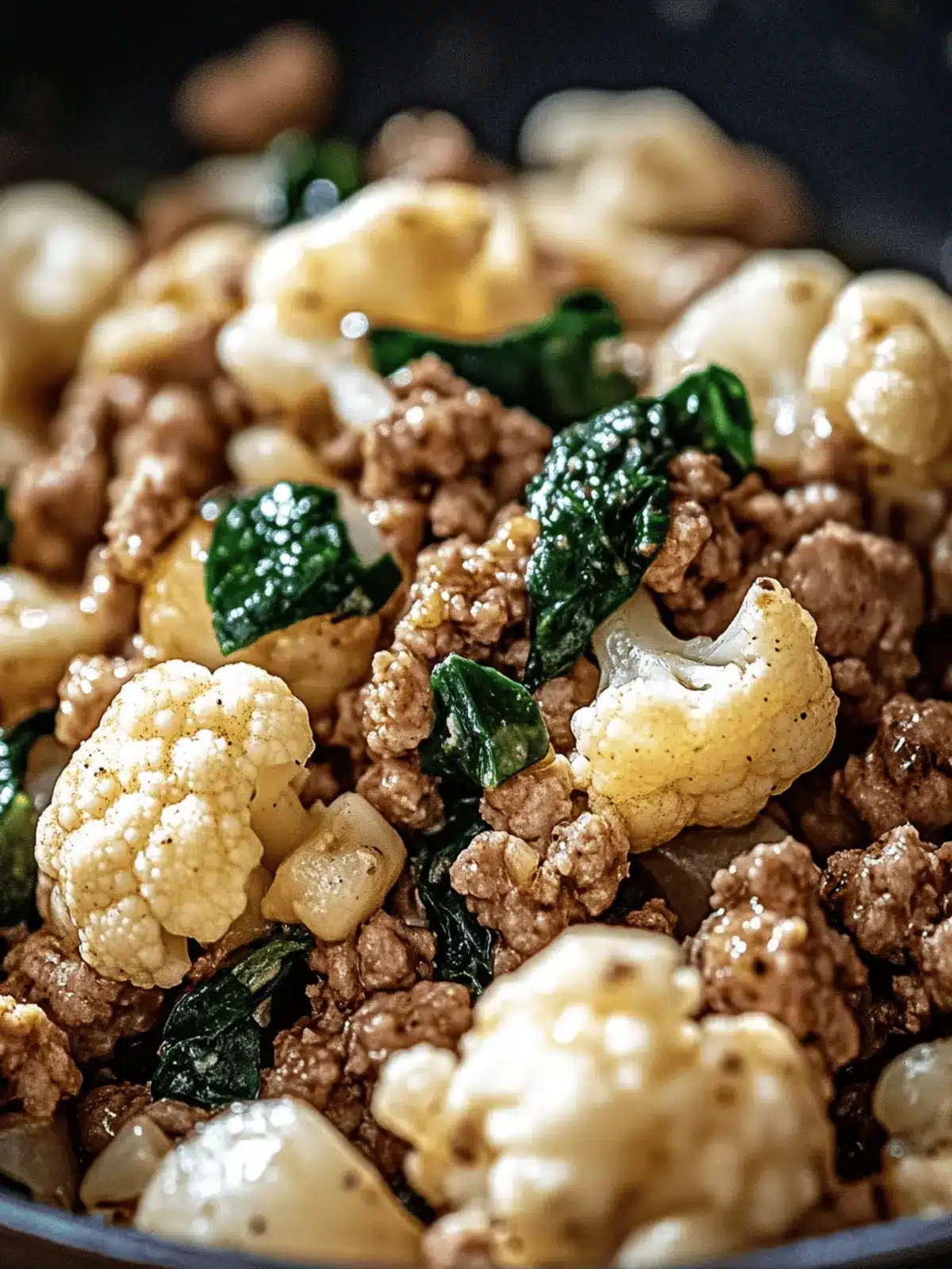 Garlic Butter Ground Turkey with Cauliflower Skillet Delight 4 Garlic Butter Ground Turkey with Cauliflower Skillet