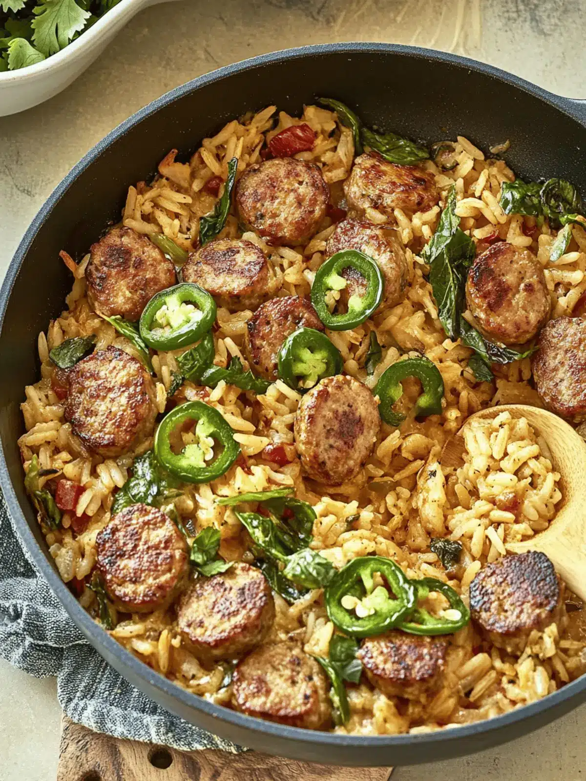 One Pan Cheddar Jalapeño Sausage & Rice Skillet Delights 3 One Pan Cheddar Jalapeño Sausage & Rice Skillet