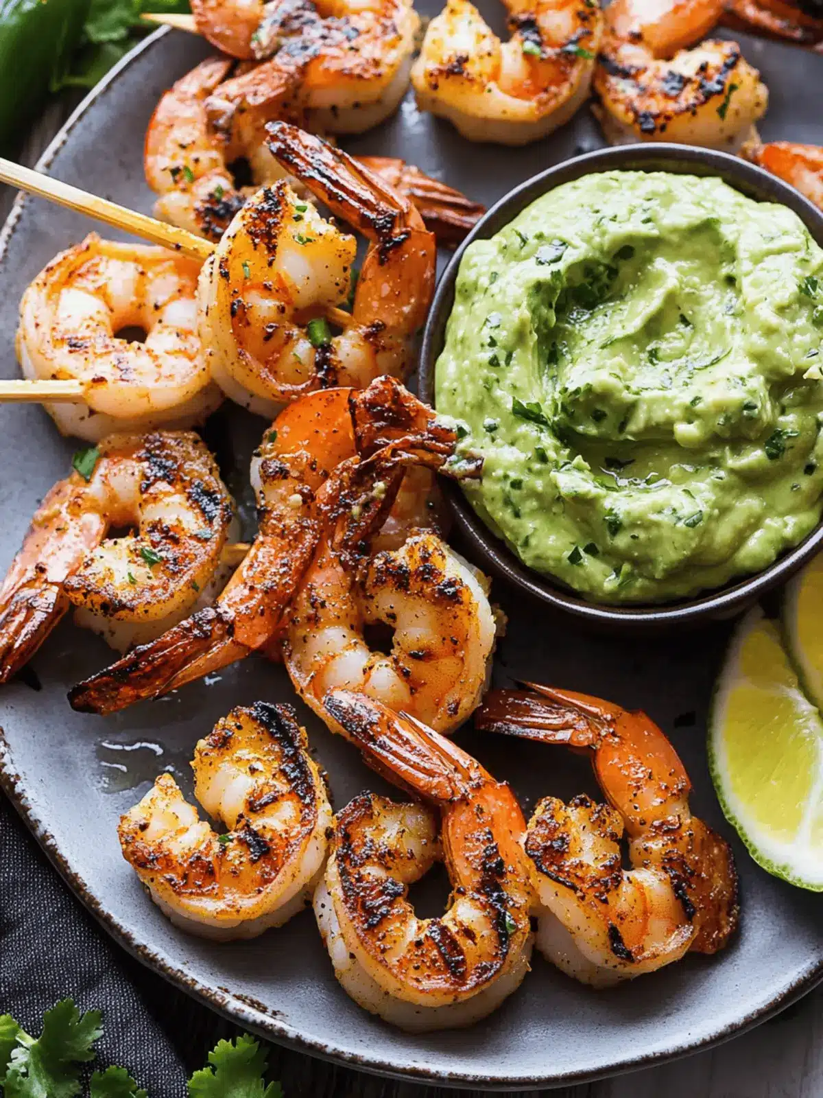 Cajun Butter Garlic Grilled Shrimp with Zesty Avocado Dip 5 Cajun Butter Garlic Grilled Shrimp with Cilantro Lime Avocado Sauce