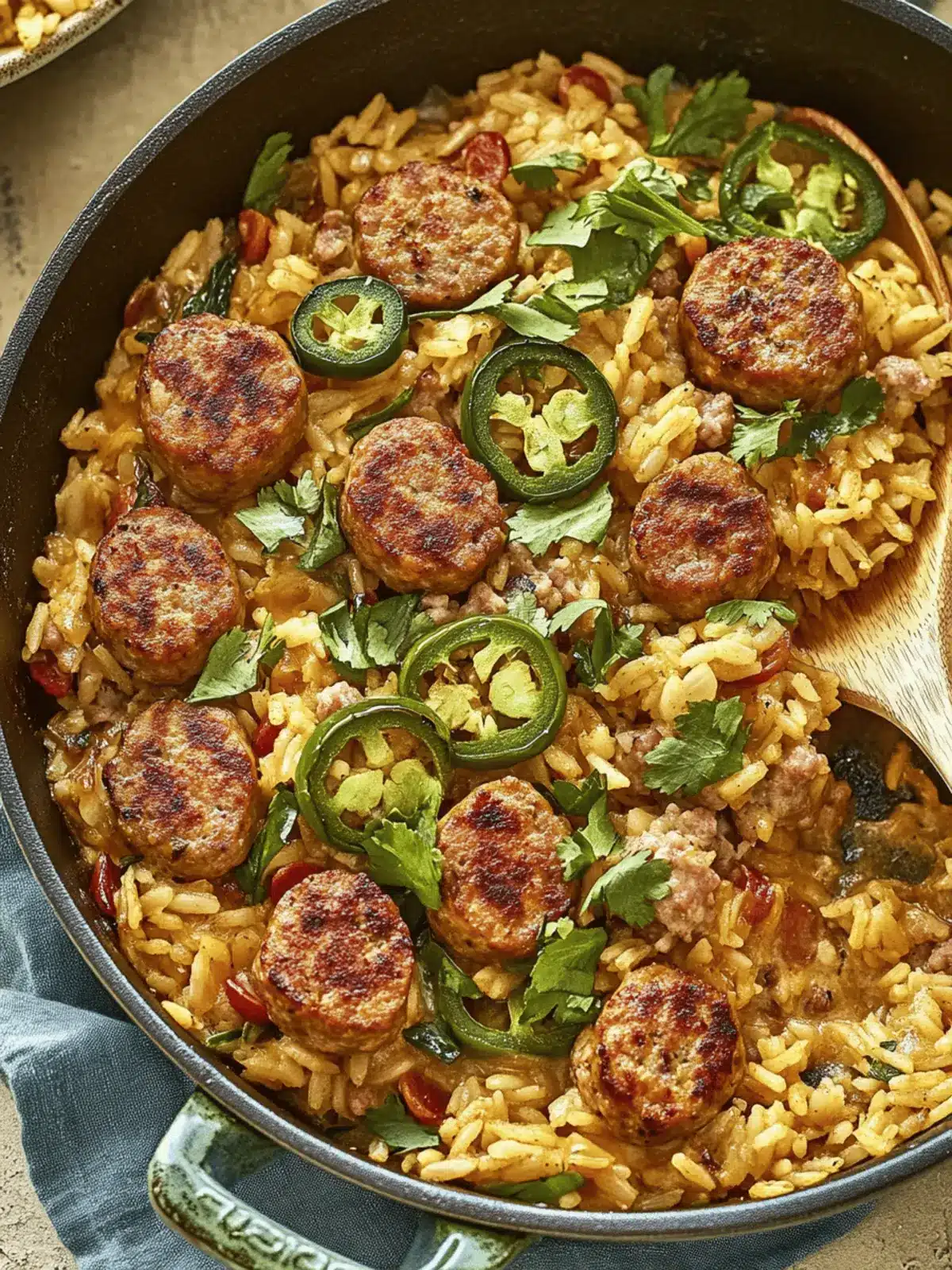 One Pan Cheddar Jalapeño Sausage & Rice Skillet Delights 4 One Pan Cheddar Jalapeño Sausage & Rice Skillet
