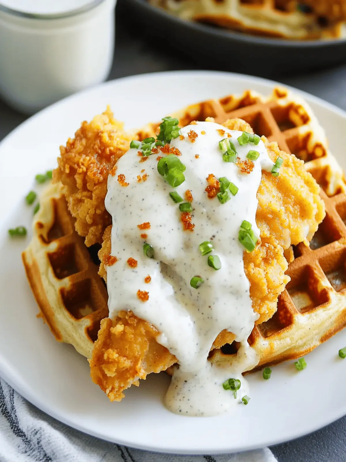 Oven-Fried Chicken with Waffles and White Gravy Delight 3 Oven-Fried Chicken with Waffles and White Gravy