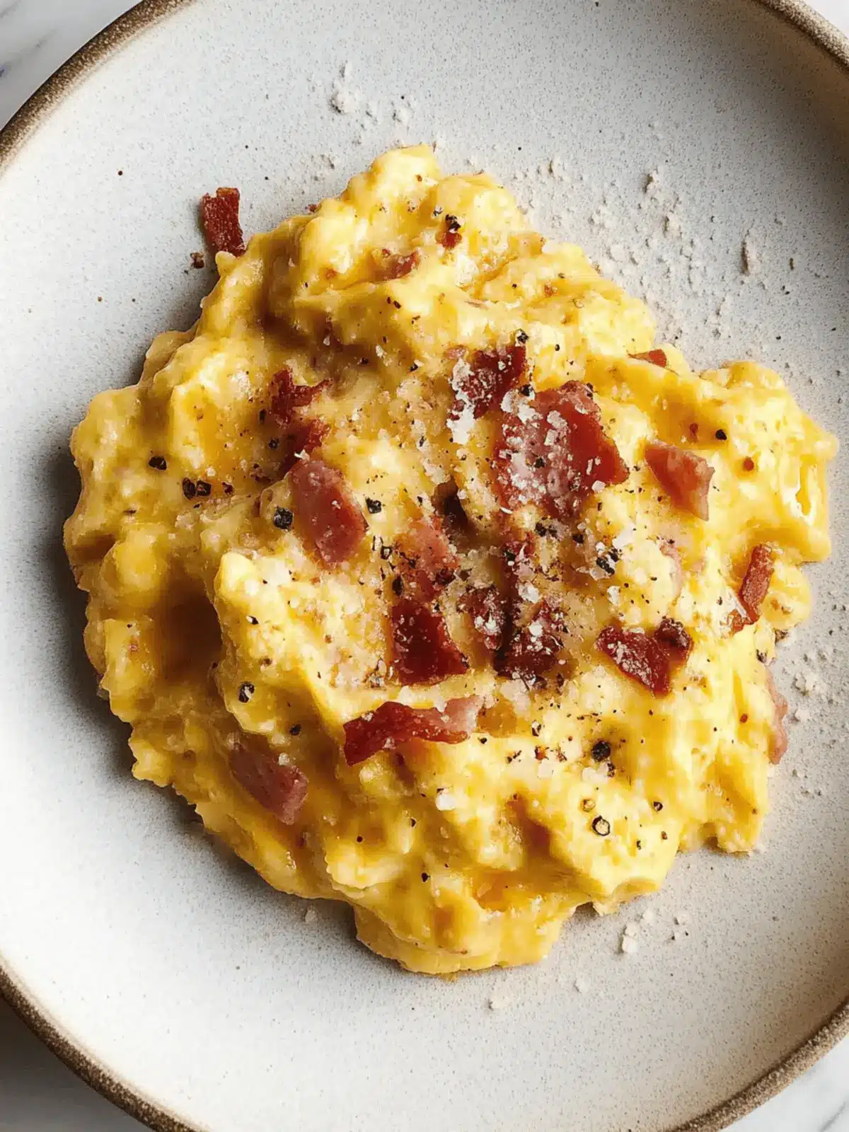 Silky Scrambled Eggs with Pancetta and Pecorino Bliss 2 Silky Scrambled Eggs With Pancetta, Pepper and Pecorino