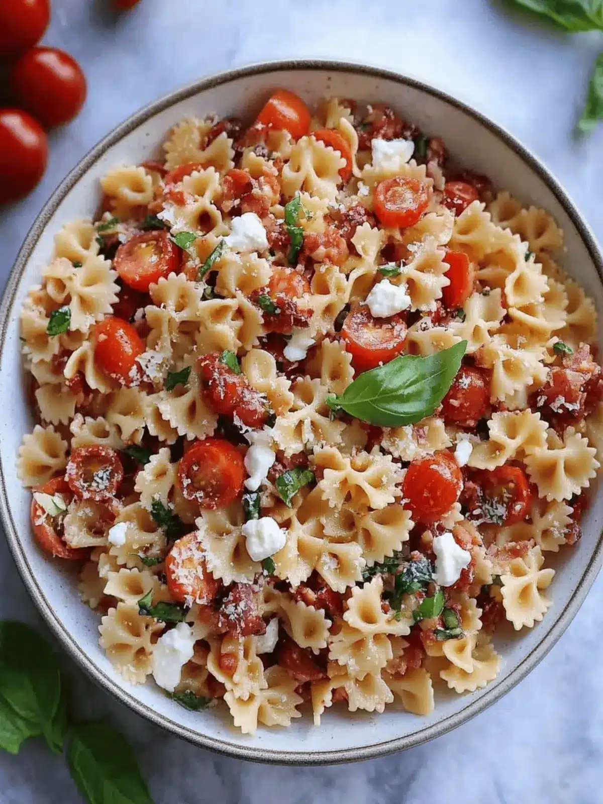 Delicious Cherry Tomato Bruschetta Pasta Salad for Summer Fun 3 Cherry Tomato Bruschetta Pasta Salad