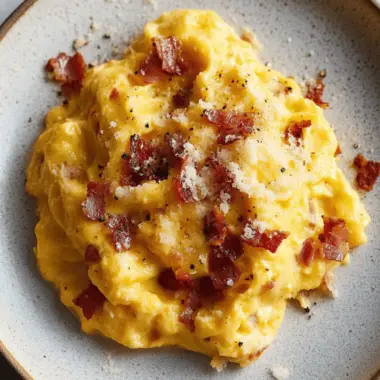 Silky Scrambled Eggs with Pancetta and Pecorino Bliss 10 Silky Scrambled Eggs With Pancetta, Pepper and Pecorino