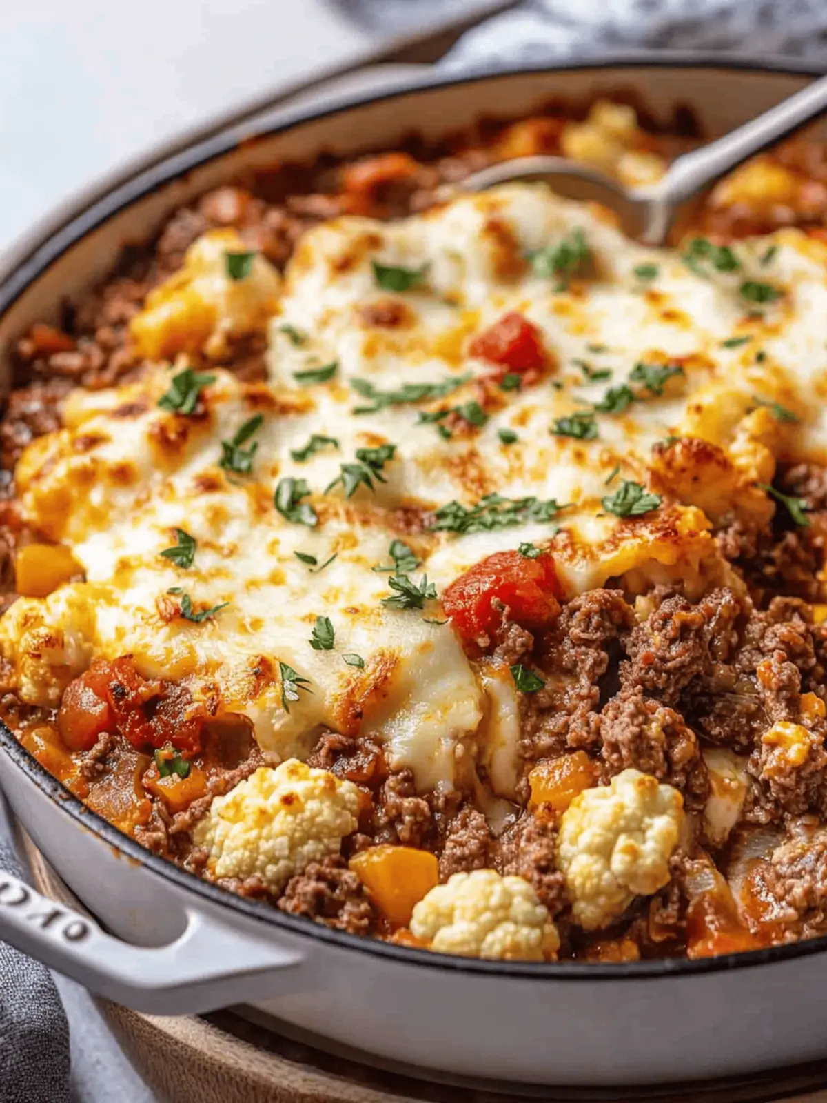 Beef + Cauliflower Stove-top Casserole for Cozy Nights in 2 Beef + Cauliflower Stove-top Casserole
