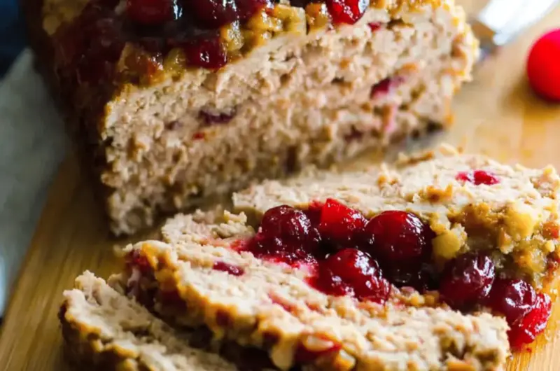 Turkey Meatloaf with Stuffing and Cranberries