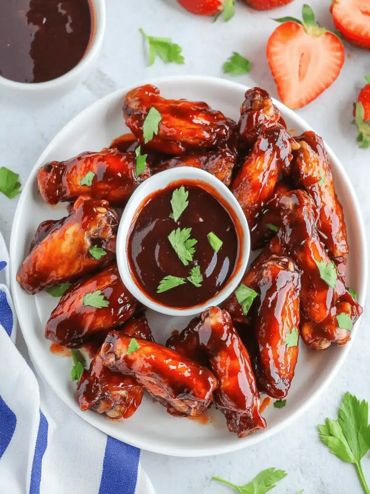 Sweet and Spicy Strawberry Barbecue Hot Wings Recipe 2 Strawberry Barbecue Hot Wings