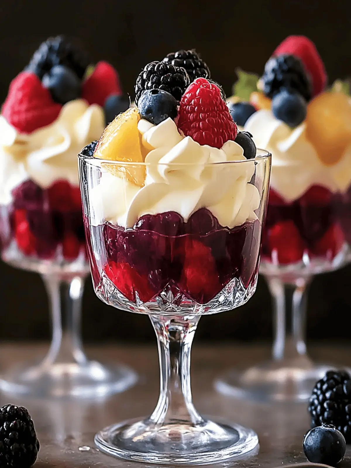 Irresistible Mini Trifles with Fresh Fruits and Cream Delight 4 Mini Trifles with Fresh Fruits and Cream