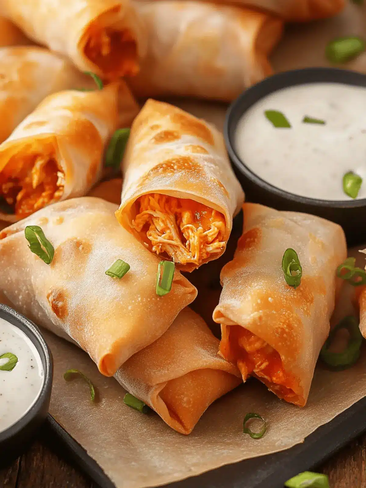 Oven-Baked Buffalo Chicken Egg Rolls: Crispy Flavor Awaits 4 Oven-Baked Buffalo Chicken Egg Rolls