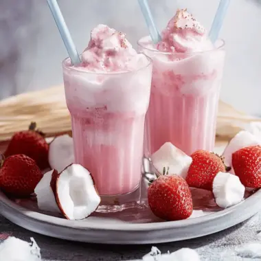 Sip the Bliss: Pink Strawberry Coconut Refresher Delight 10 Pink Strawberry Coconut Refresher