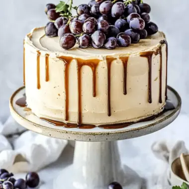 Delicious Grape Cake with Balsamic Caramel Buttercream 10 Grape Cake with Balsamic Caramel Swiss Meringue Buttercream