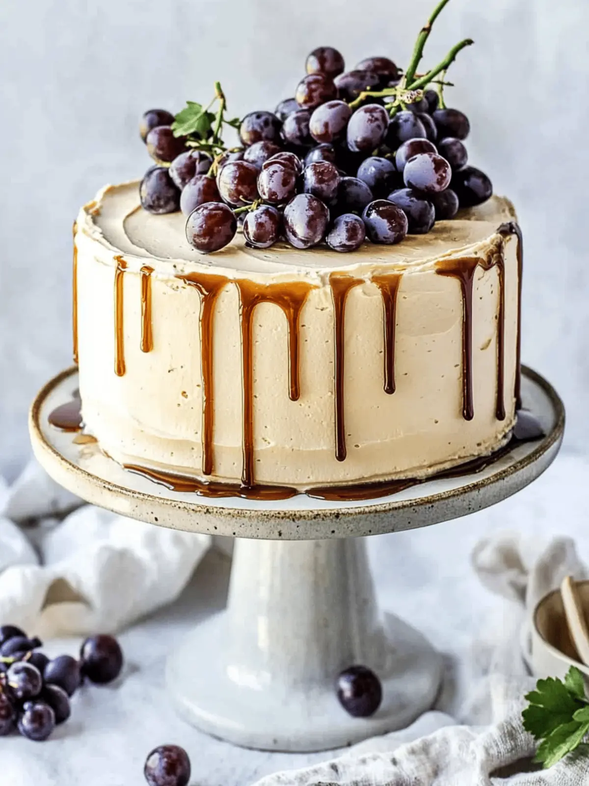 Delicious Grape Cake with Balsamic Caramel Buttercream 5 Grape Cake with Balsamic Caramel Swiss Meringue Buttercream