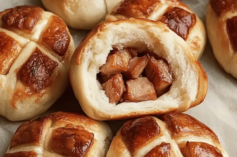 Chinese Pineapple Buns with Char Siu Pork