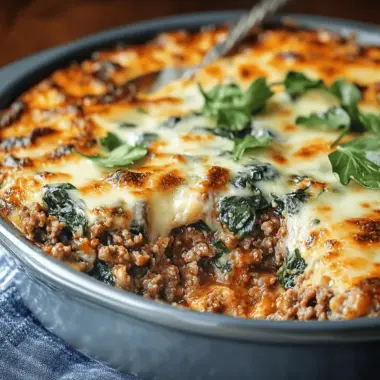 Delicious Ground Beef & Spinach Casserole for Cozy Nights 9 Ground Beef & Spinach Casserole