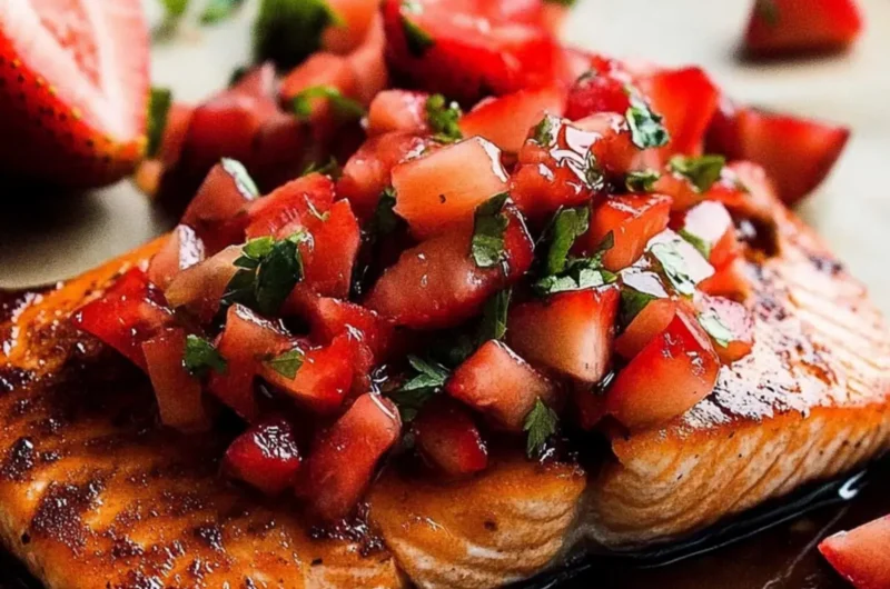 Balsamic Glazed Salmon with Strawberry Salsa