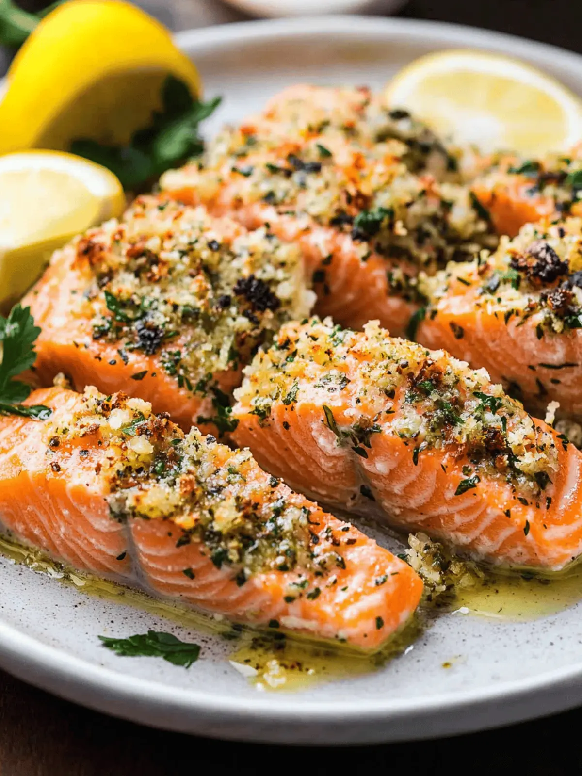 Savory Salmon Oreganata with Crispy Breadcrumb Topping 2 Salmon Oreganata