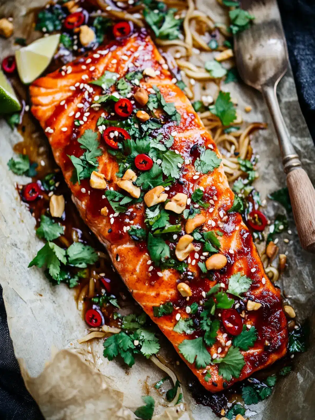 Sticky Sweet Spicy Asian Salmon & Rice Noodles You’ll Crave 2 Sticky Sweet Spicy Asian Salmon & Rice Noodles